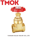 DN20 full port high quality good sale brass color double internal thread full open with red hand wheel brass gate valve